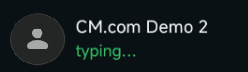 Typing indicator at chat list and under the business name.