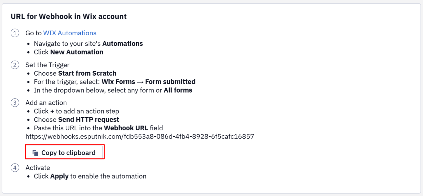 Webhook URL