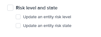 Risk level and state permissions.