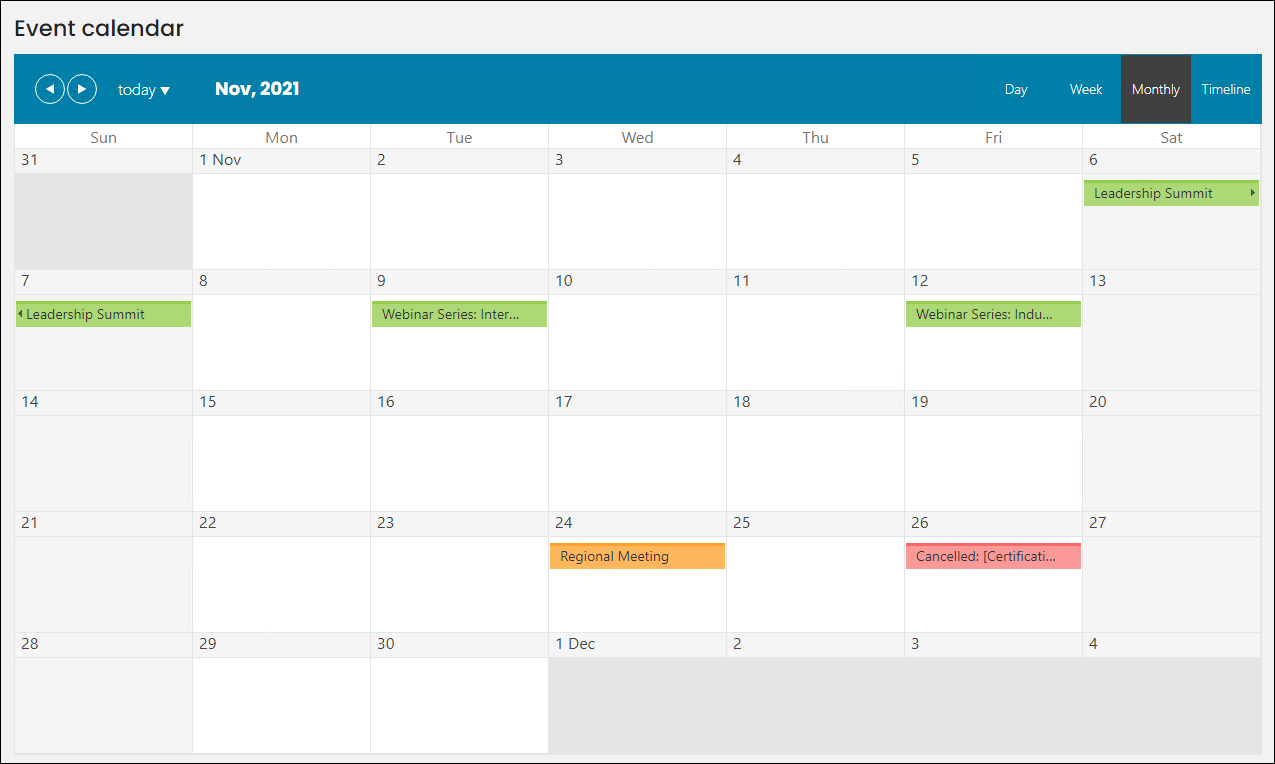 Event calendar