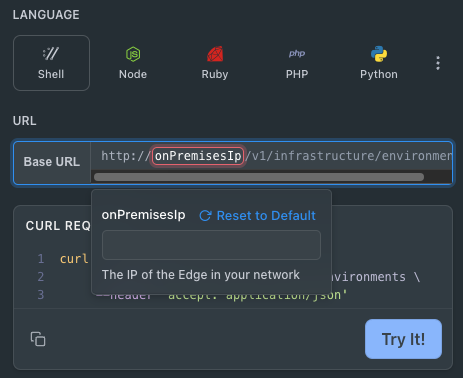 Configure On-Premise IP address