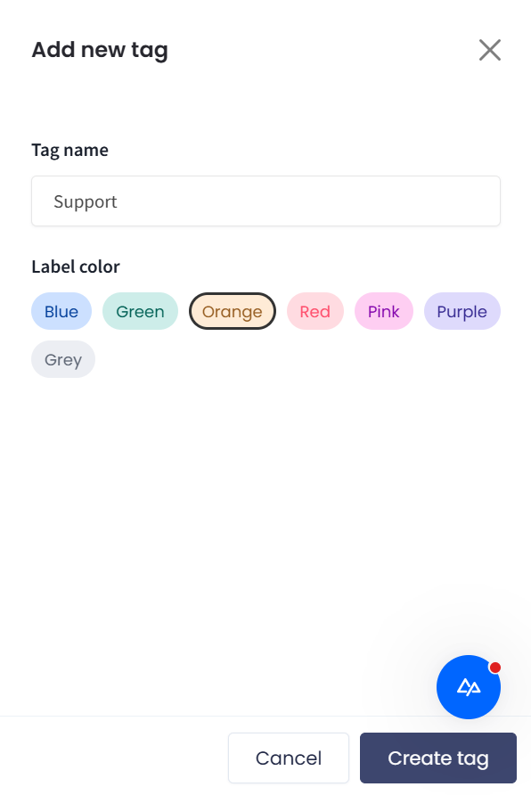 Screenshot of creating a DID tag