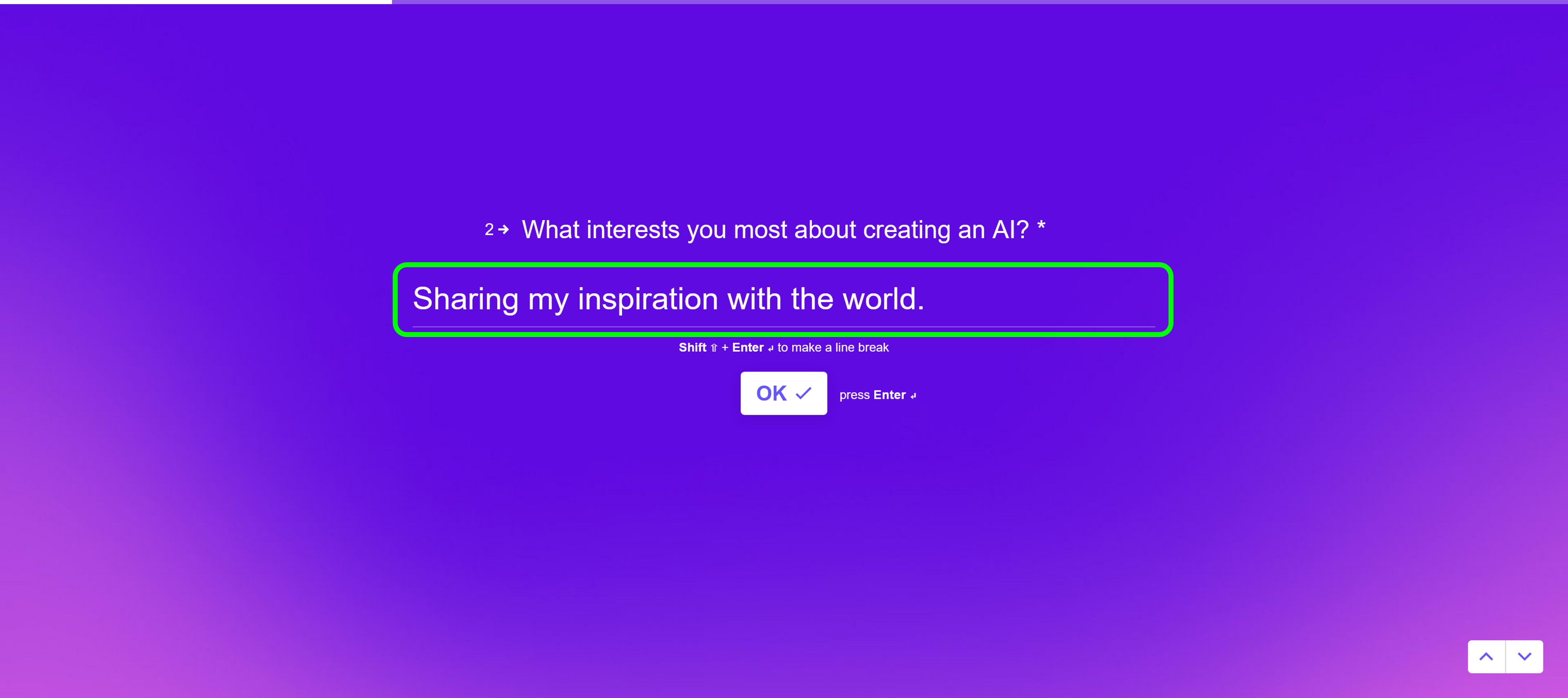 Screenshot of goal for creating personal AI