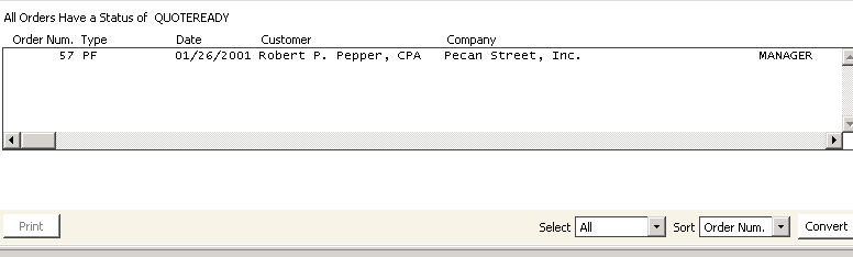 Desktop: Orders > Process orders > Convert quotes