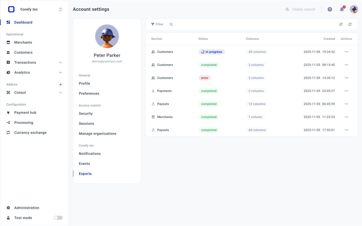 ![Manage Exports]