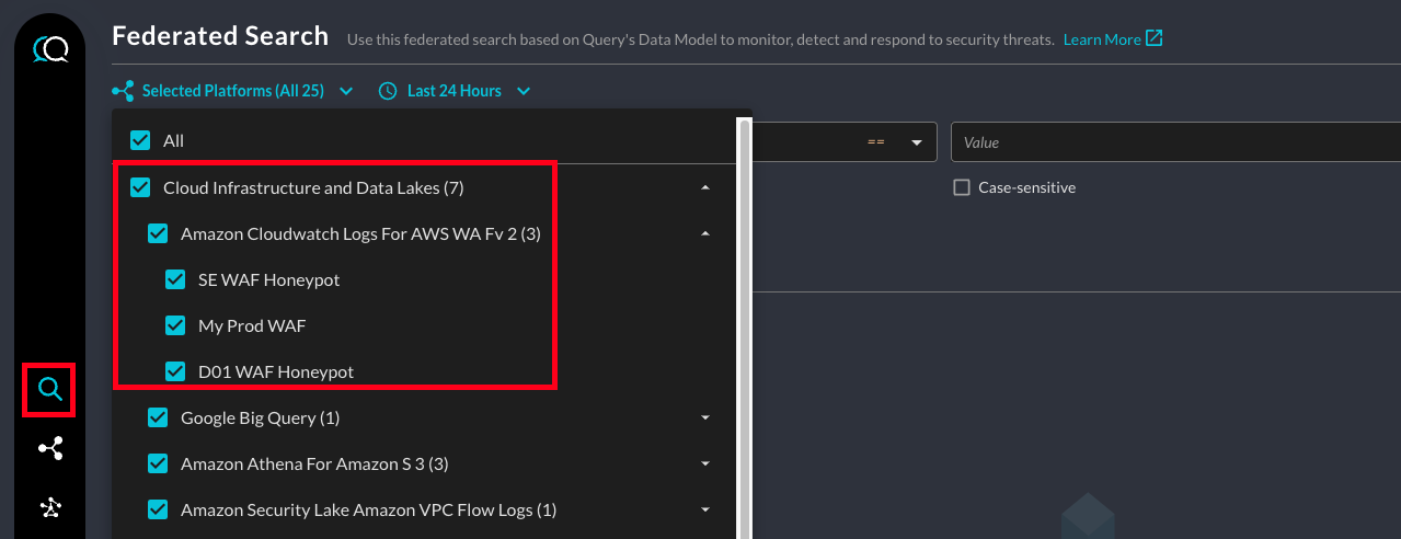 FIG. 6 - Ensure Platform Connectors are selected for search