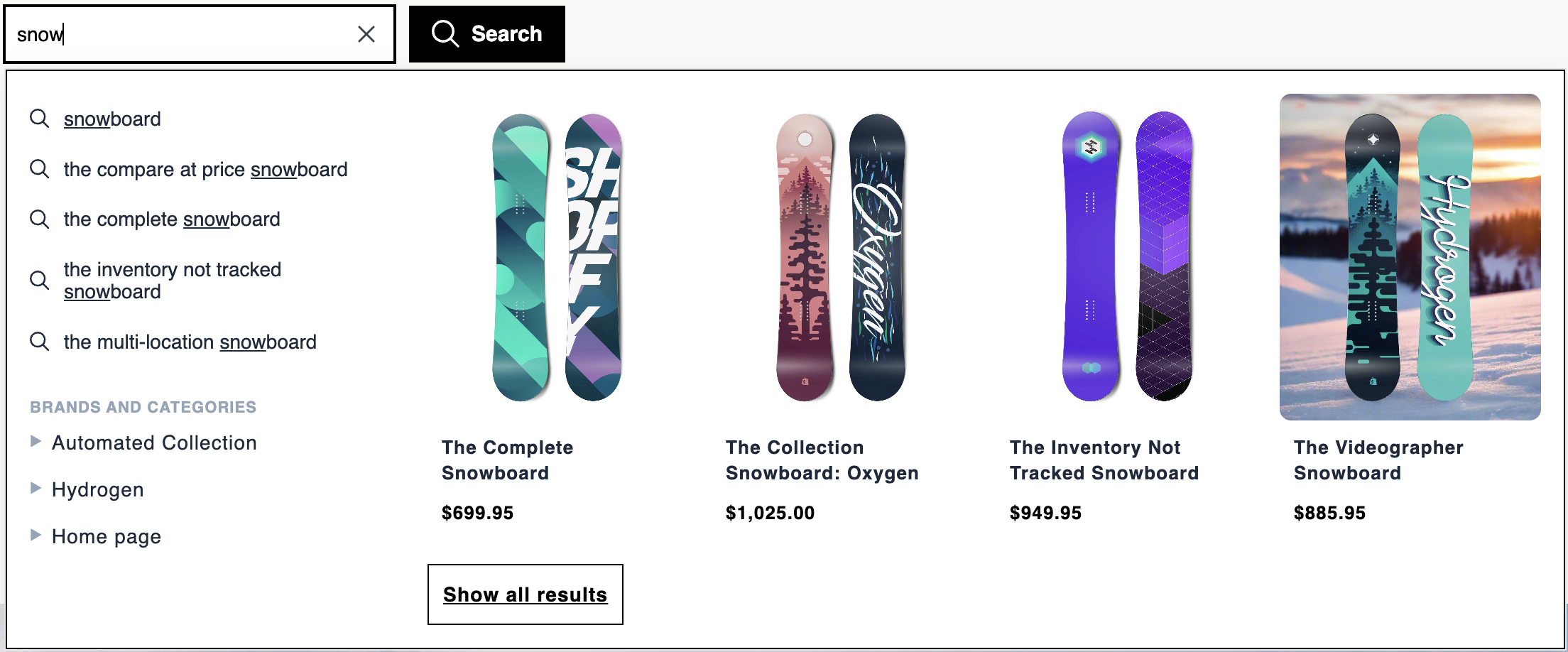 Loomi AI for Shopify search and autosuggest.