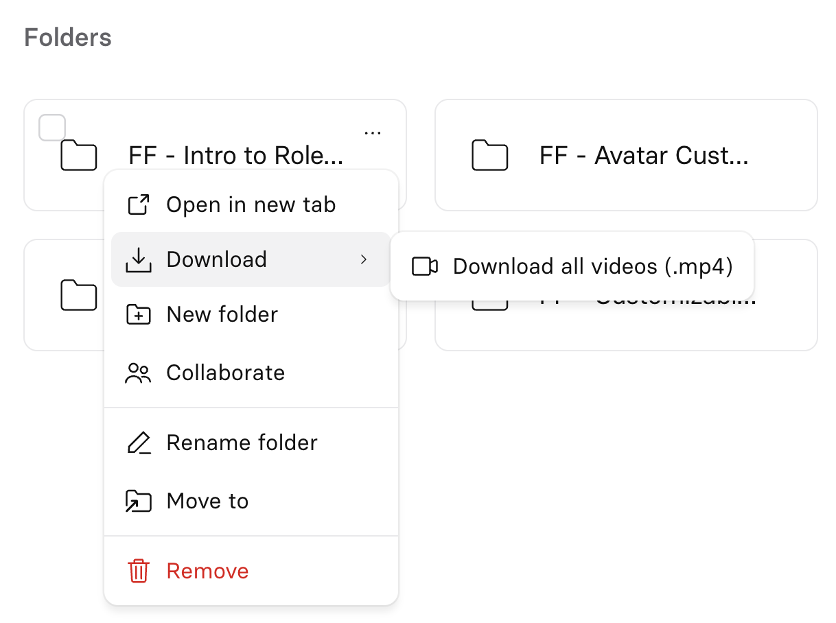 Folder actions