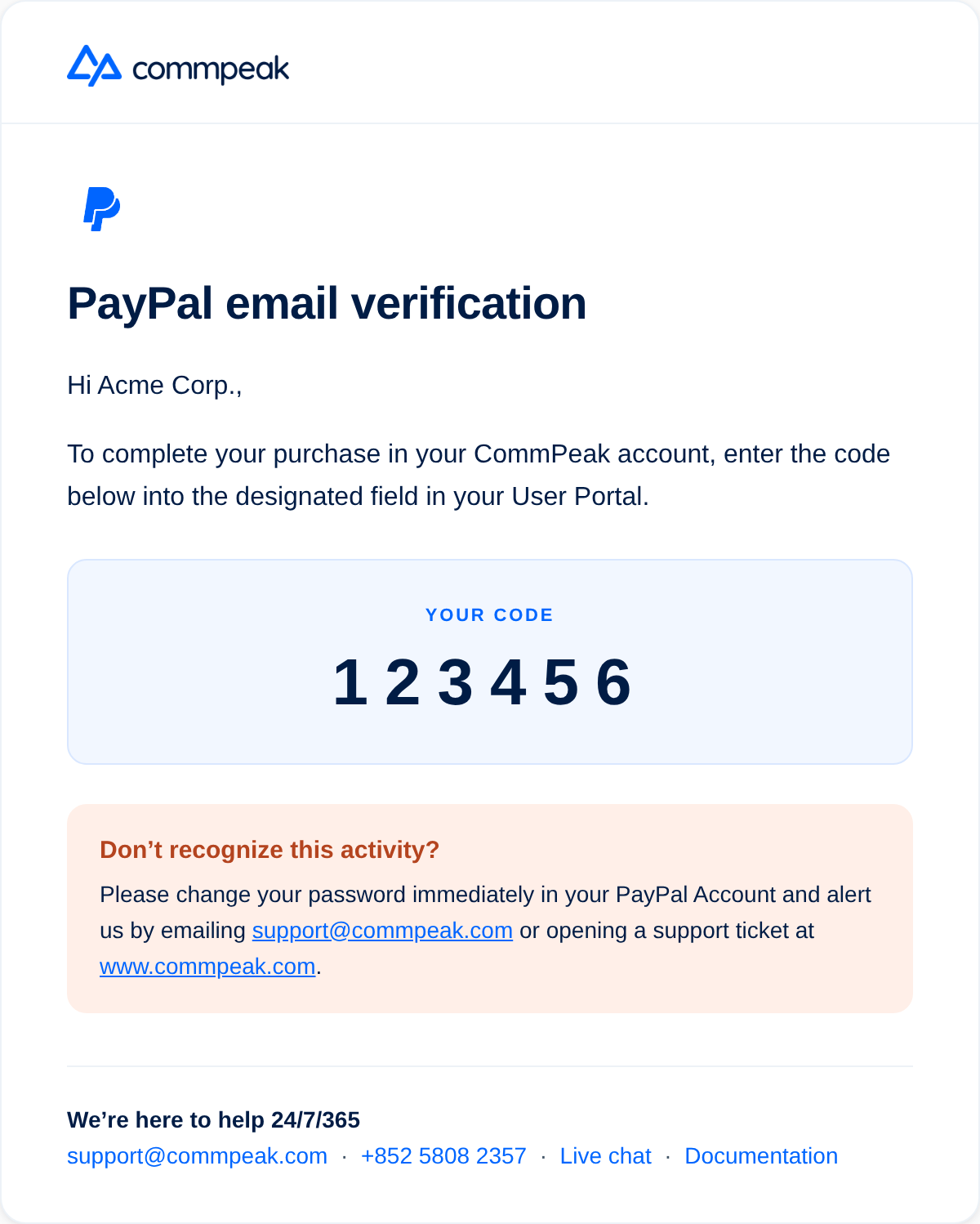 Screenshot of PayPal payment email alert