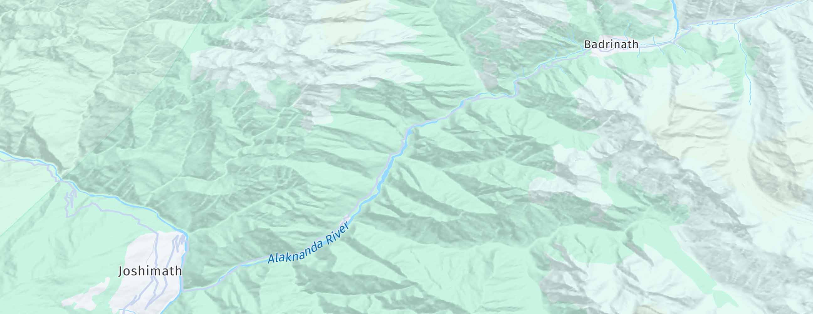 Screenshot: MapFeatures.TERRAIN with MapFeatureModes.TERRAIN_HILLSHADE shows topographical shading for hills (only available with the Navigate license).