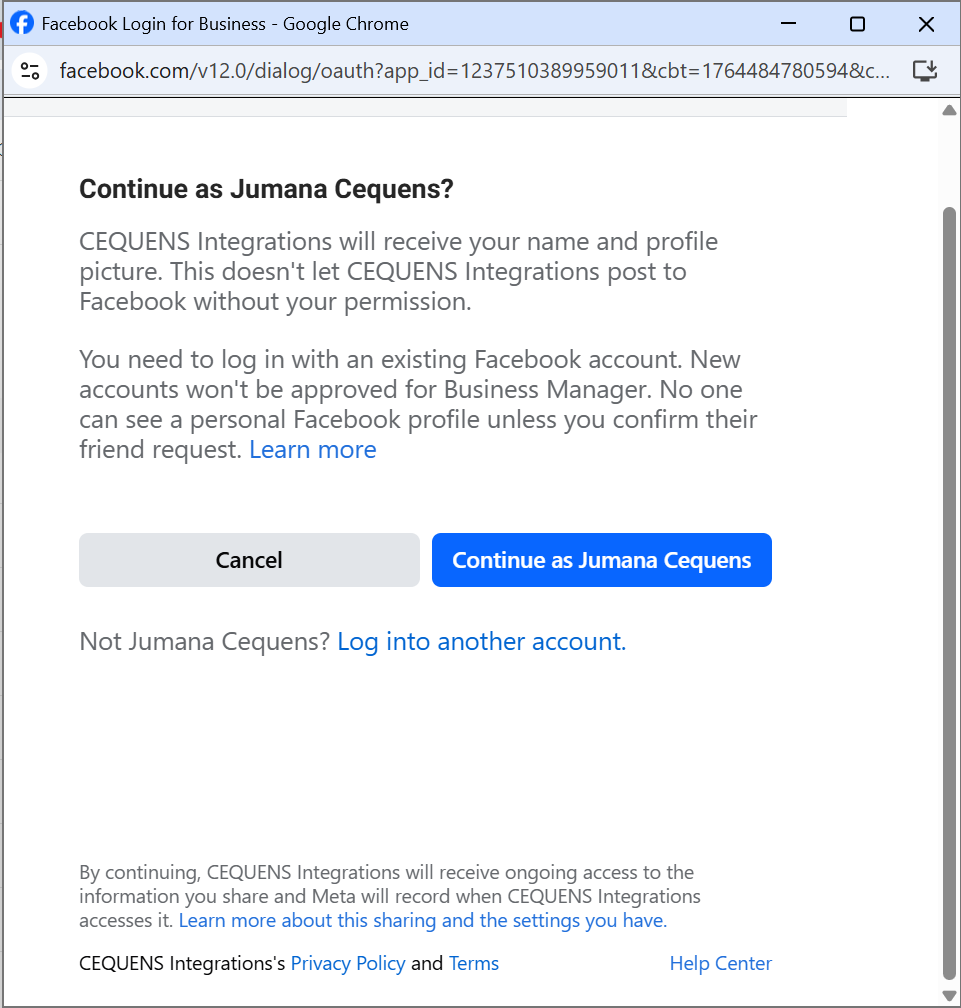 Meta Onboarding Popup