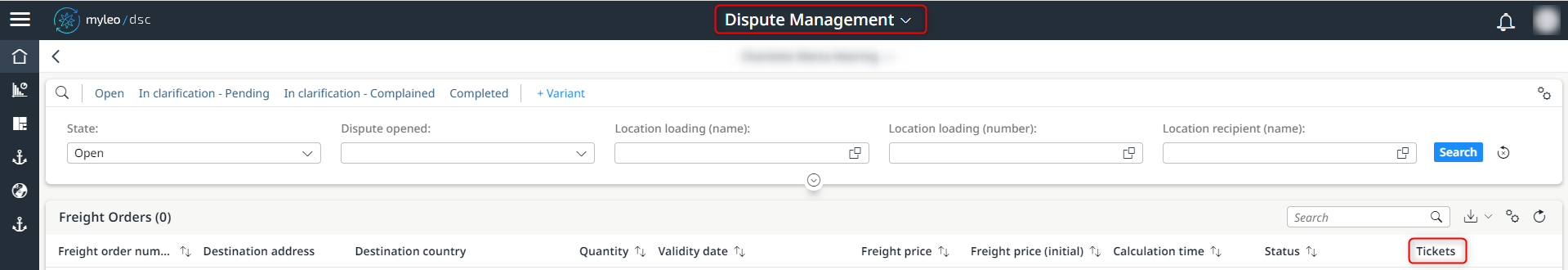 Show tickets associated with a freight order