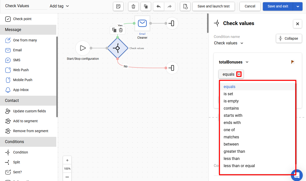 Validation operators