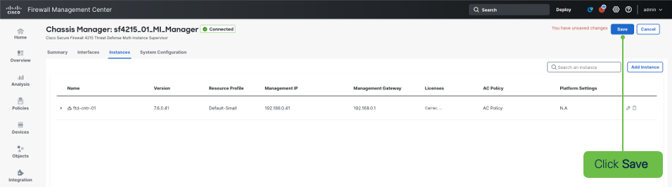 **Figure 15:** Chassis Instances Tab