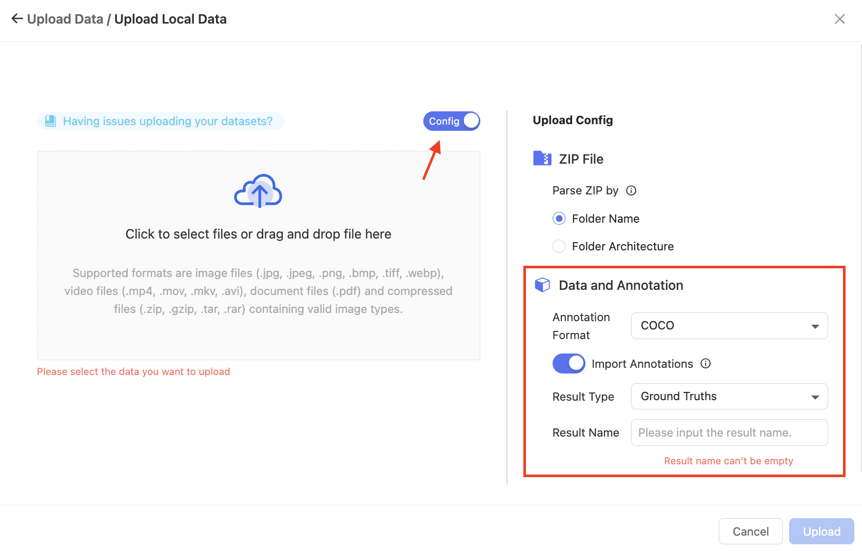 upload COCO data and annotation to BasicAI