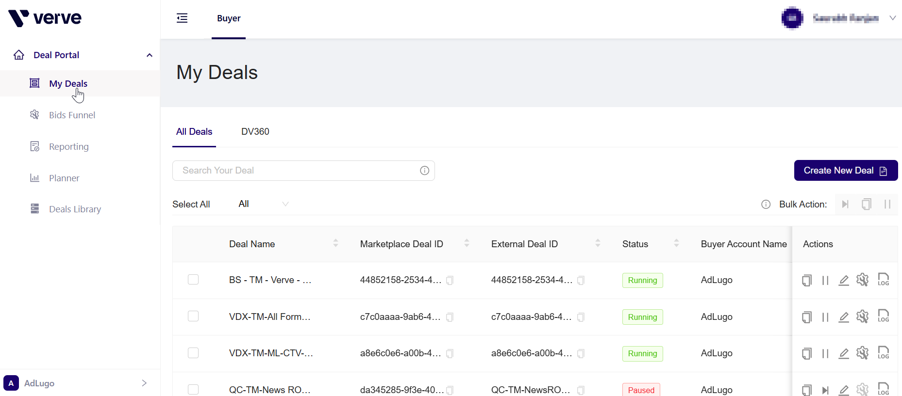 My Deals page