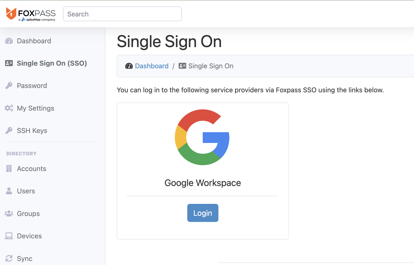 Login to Google Workspace