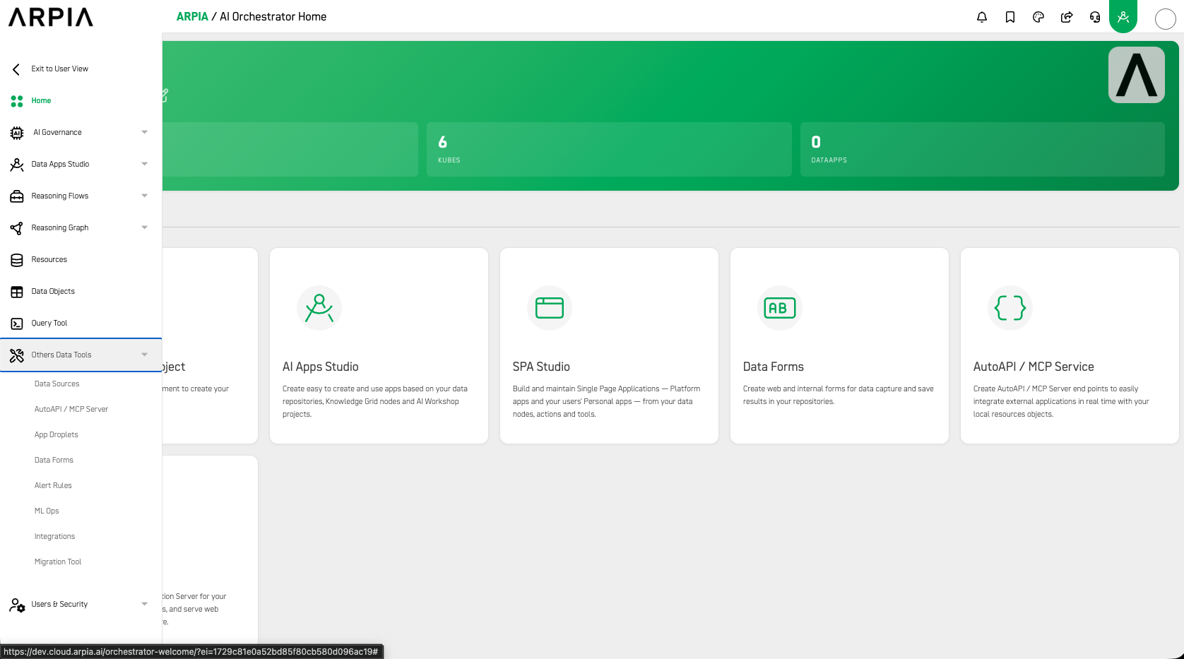 Side menu — Others Data Tools expanded Side menu with Others Data Tools expanded showing all sub-items