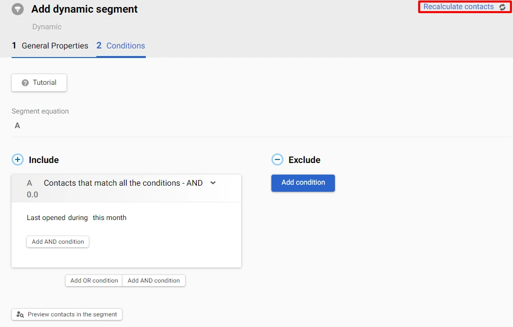 Recalculate contacts