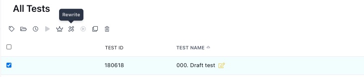 all tests.jpg Requesting a rewrite from the All Tests page.