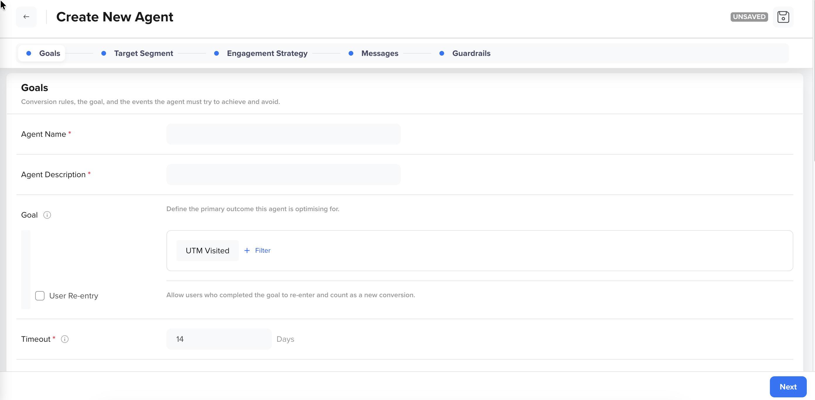 Create new lifecycle decisioning agent