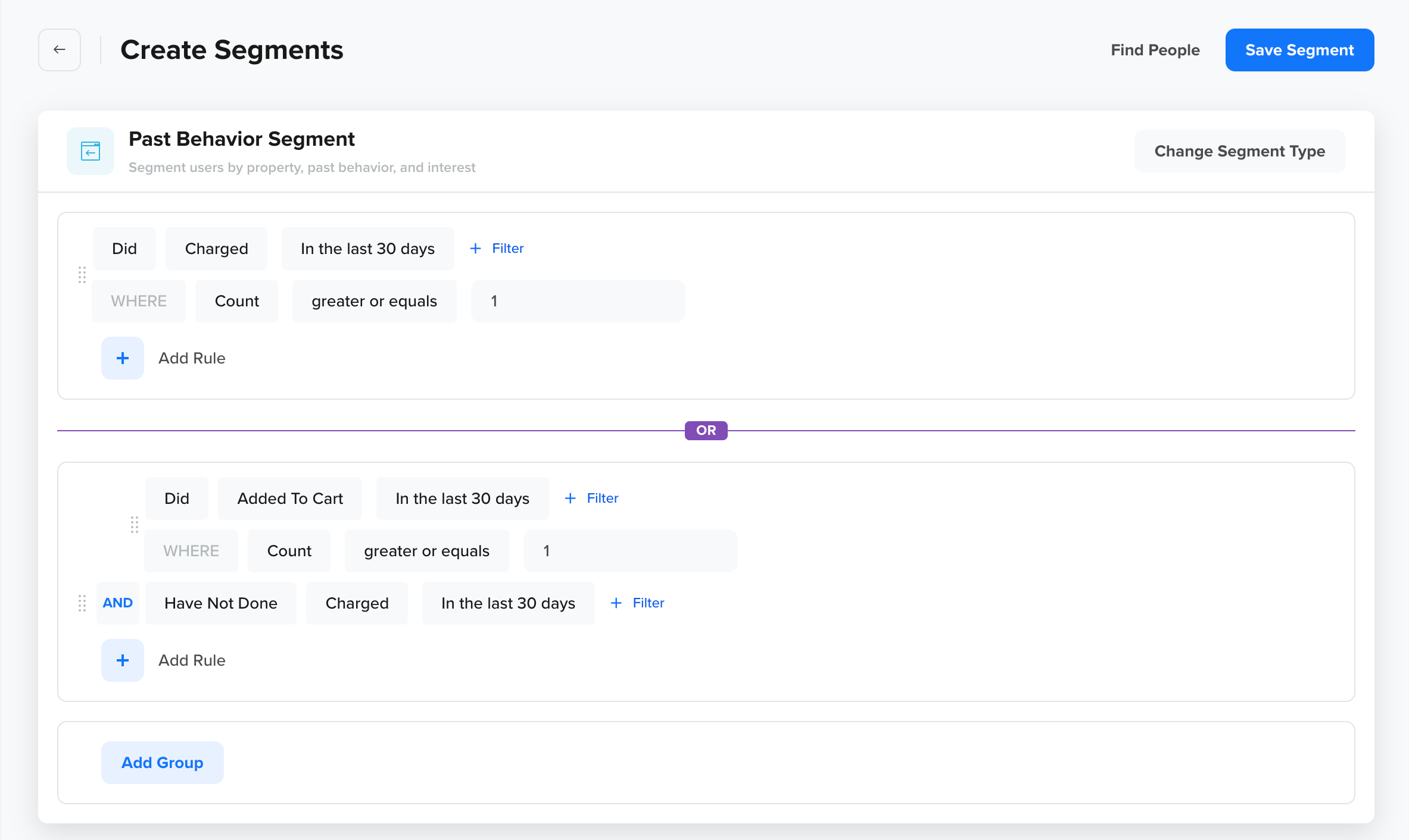 Segmenting with OR Operator