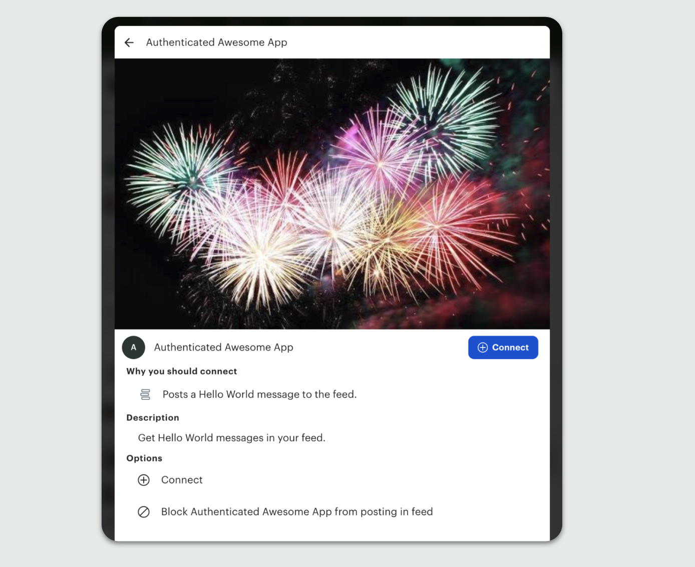 How this field is displayed to users when viewing the app on the manage apps page.