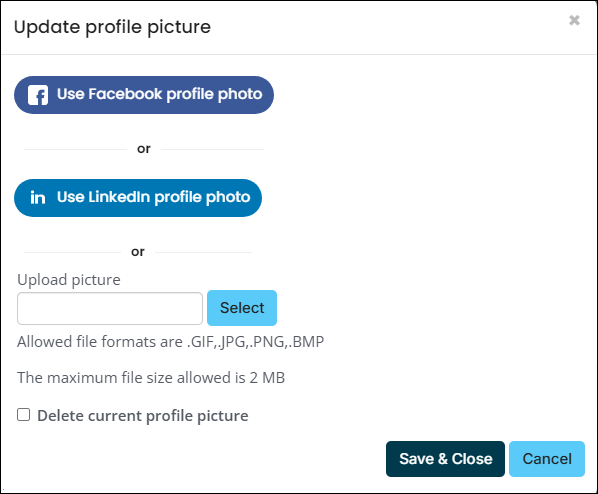 Updating a profile picture