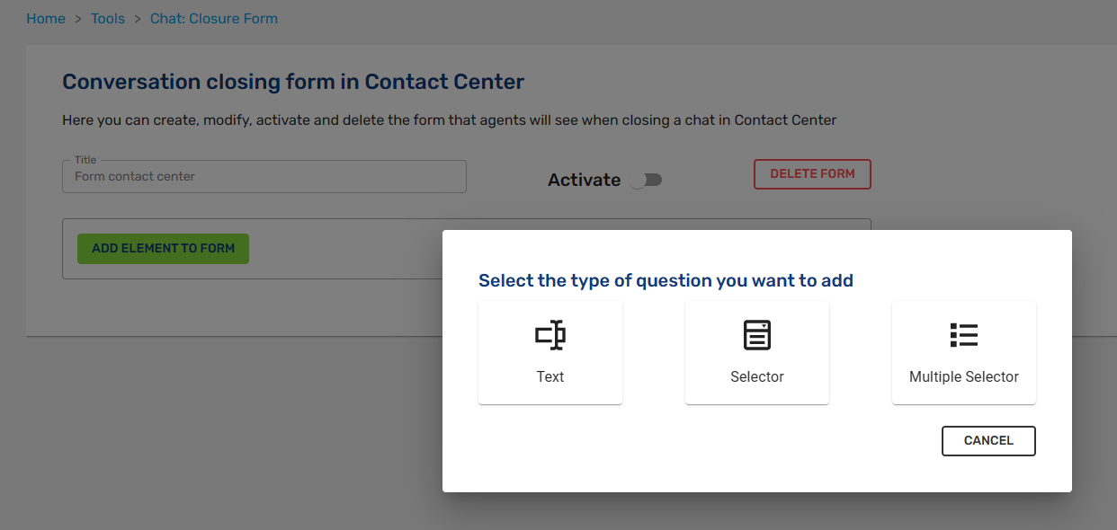 Closure Form