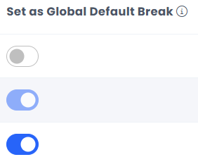 Set as Global Default Break