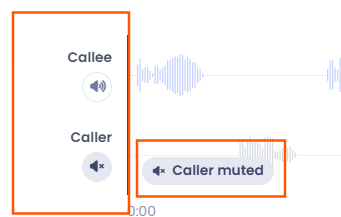 Muted caller channel with a grayed out waveform