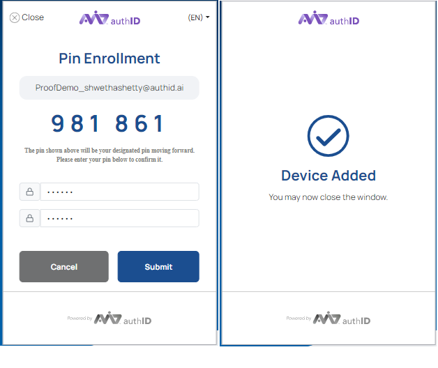 Pin Enrollment