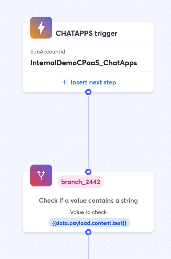 Inbound Chat Apps as part of a workflow

