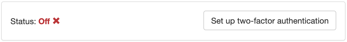 Two-factor authentication setup option