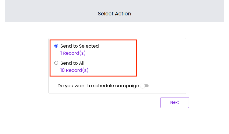 Bulk messaging - Select contacts