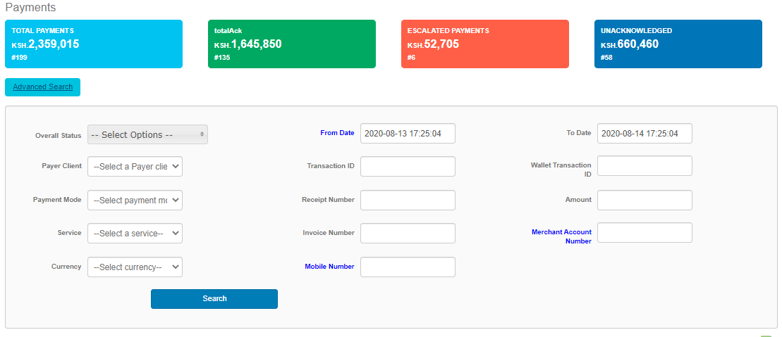 Filter payments