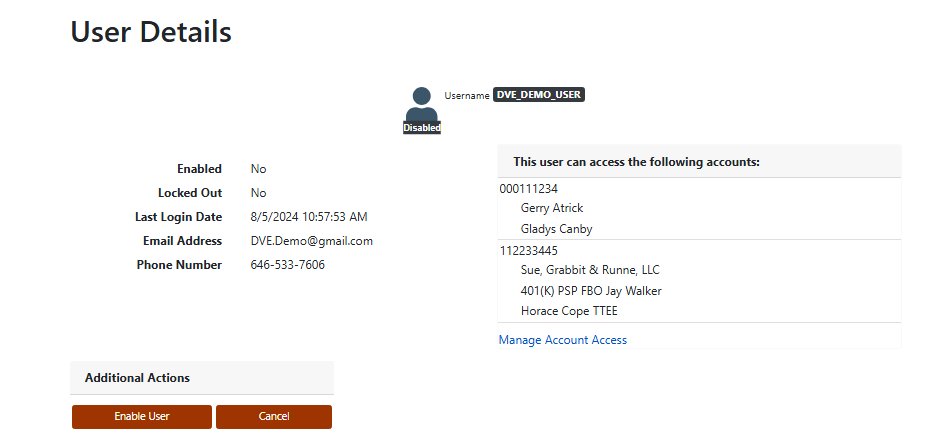 User Details