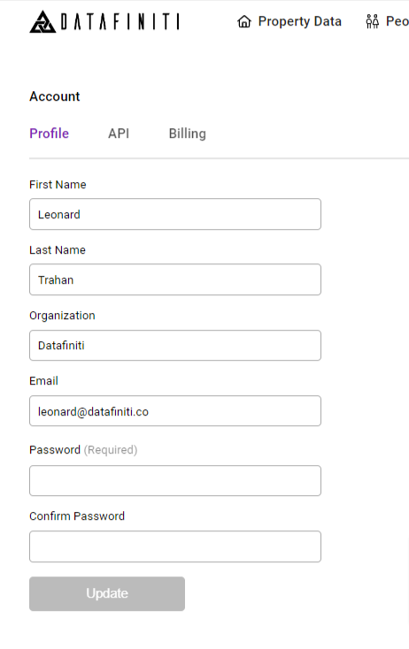 From this page, you can edit your profile details.