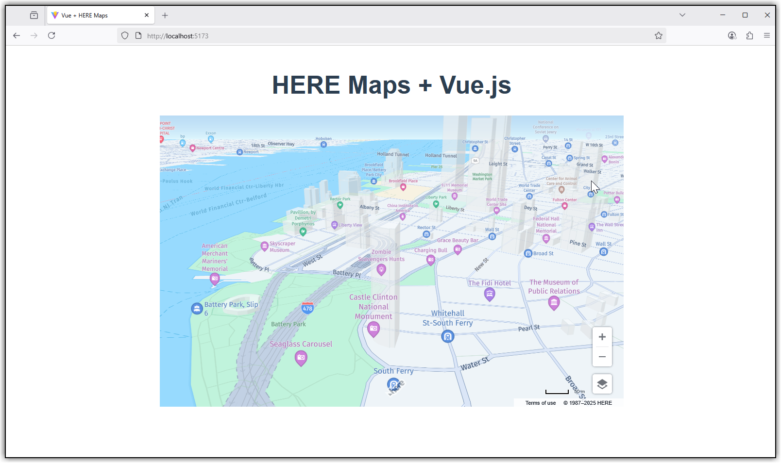 Panning and zooming HERE Maps in a Vue.js app