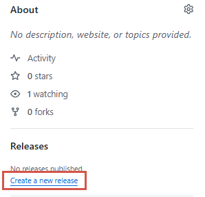 The Create a new release option highlighted