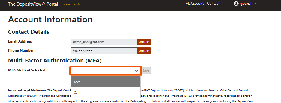 Select MFA