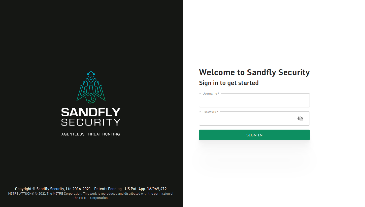 login.screen.png Sandfly Login Screen