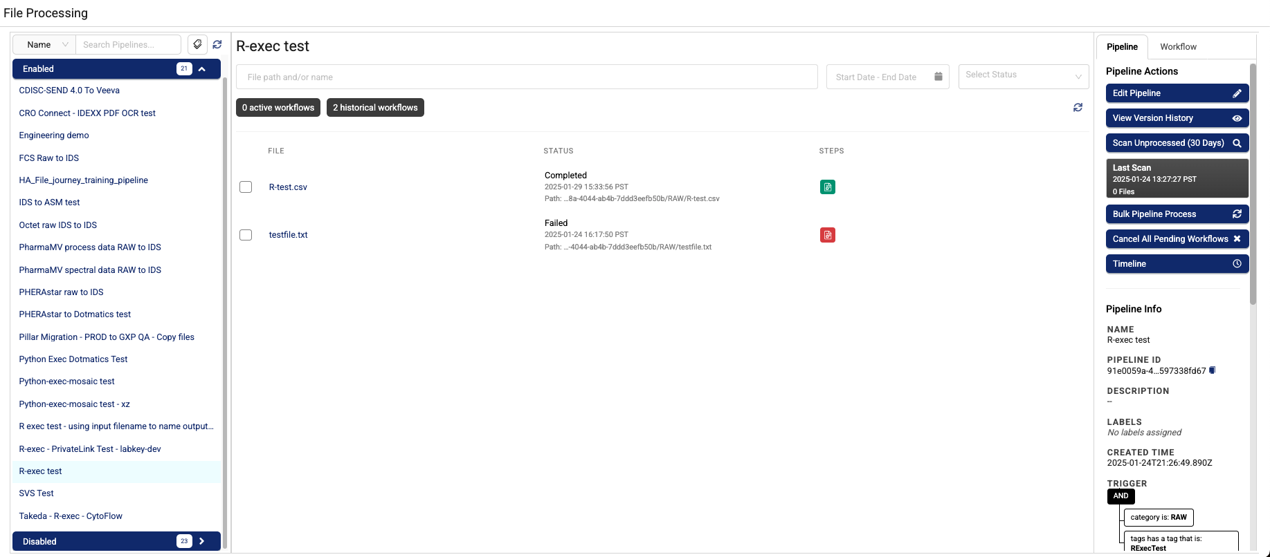 File Processing page