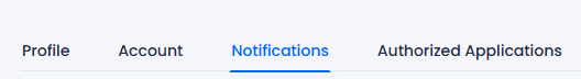 Screenshot of the account notification settings