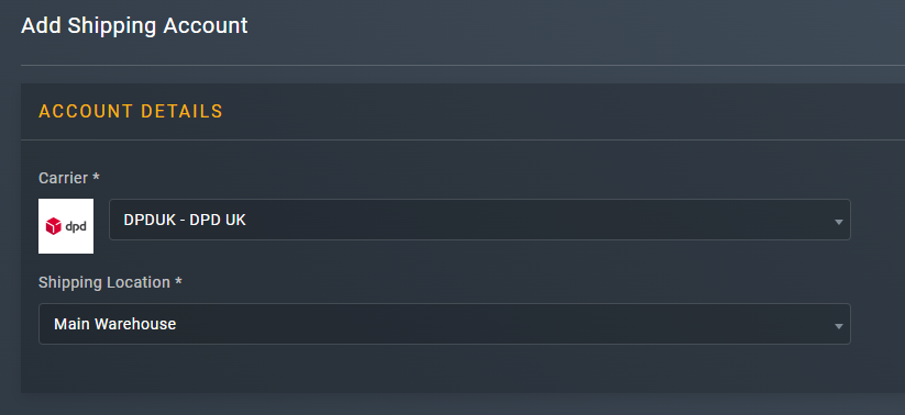 Entering account details