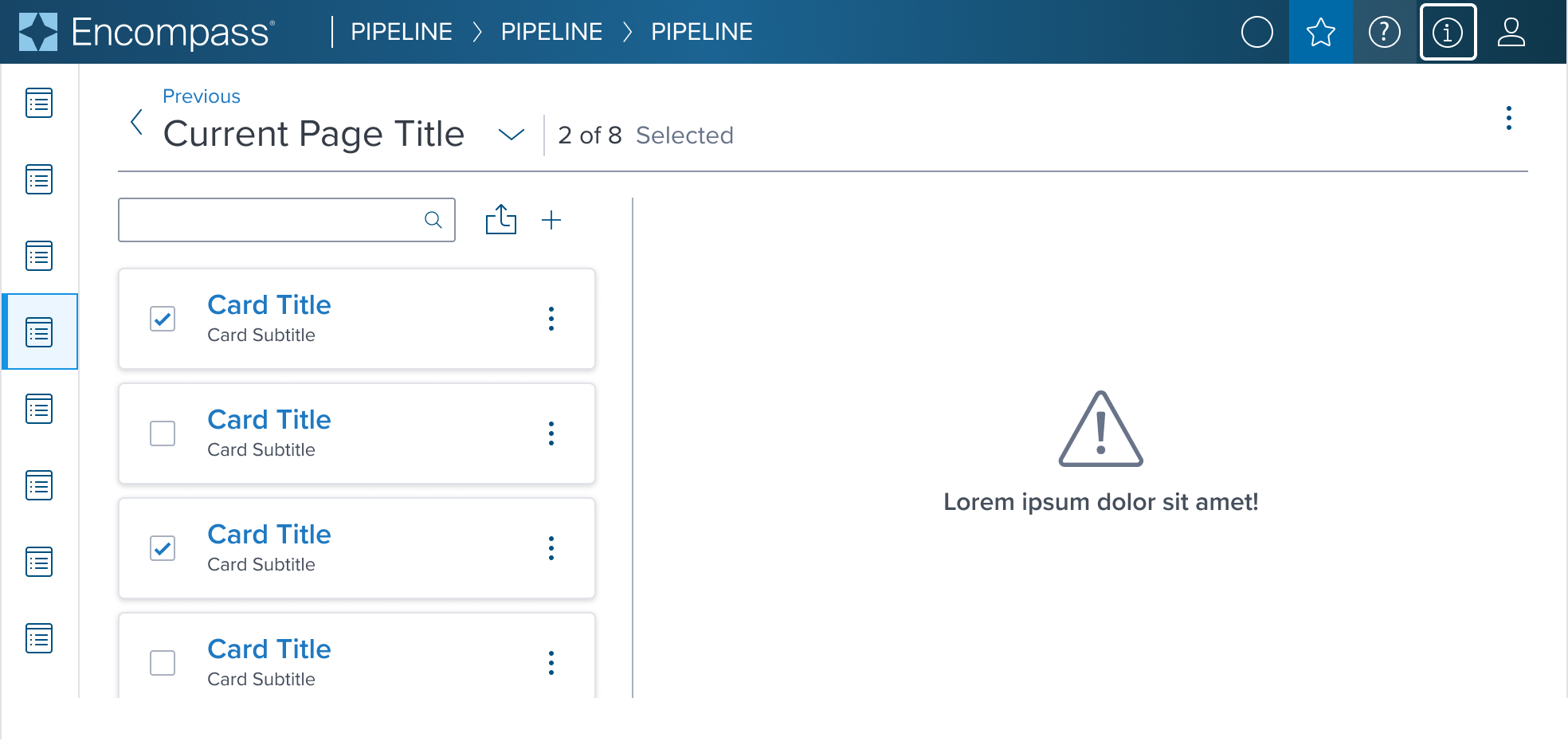 multi select card within context