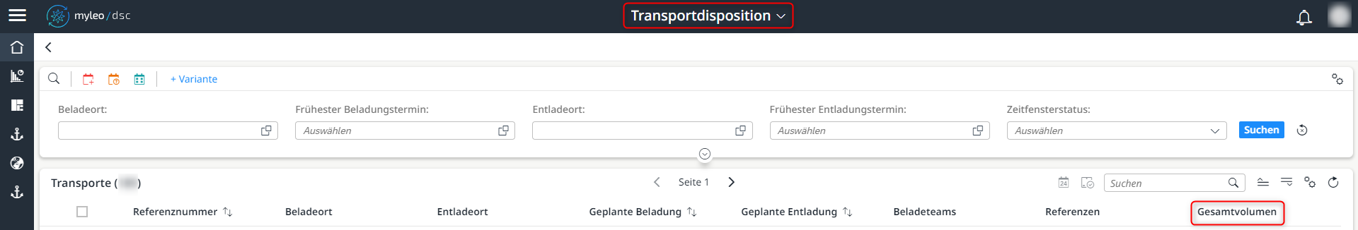 Anzeige des Gesamtvolumens in der Worklist