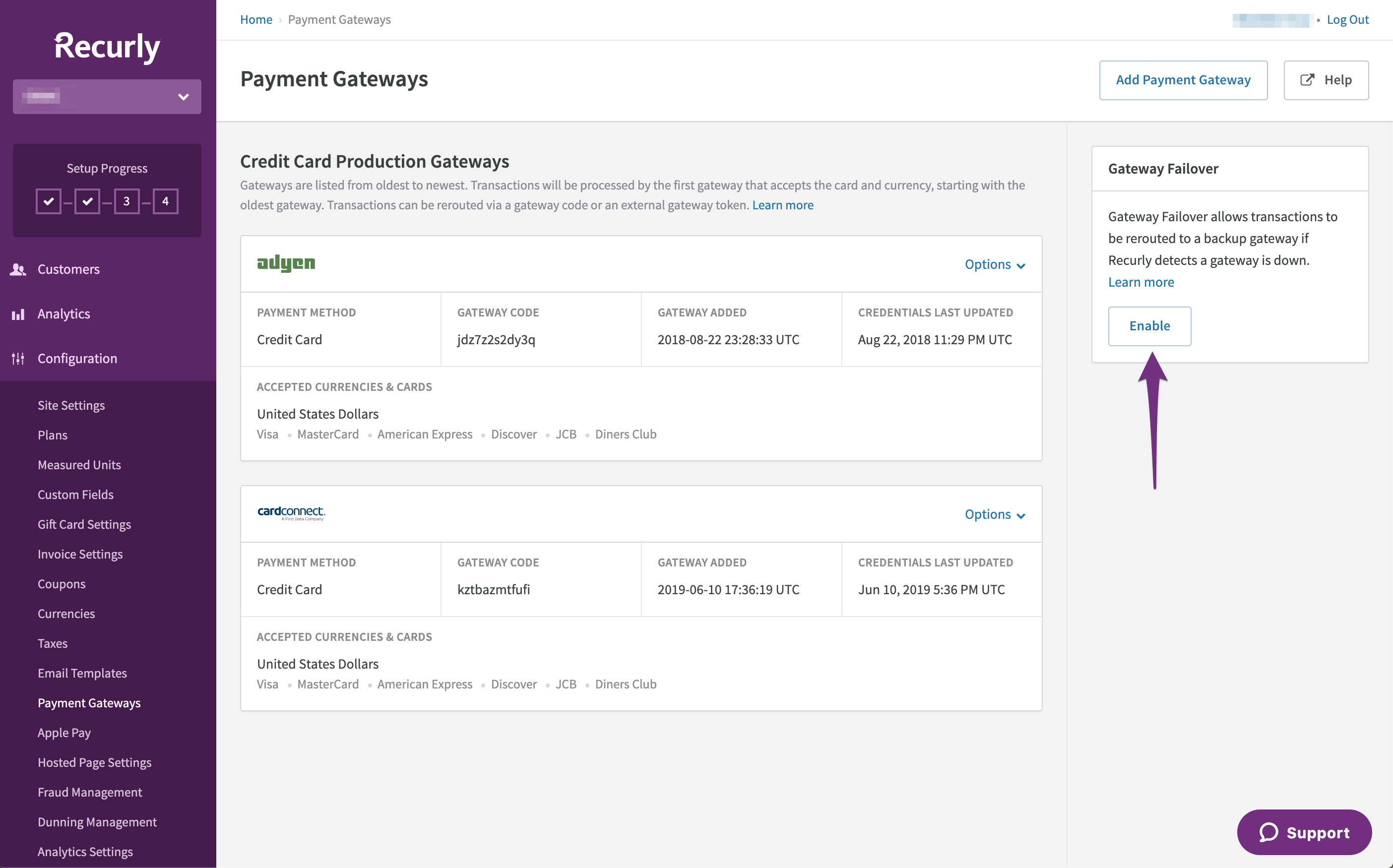 Enable Gateway Failover