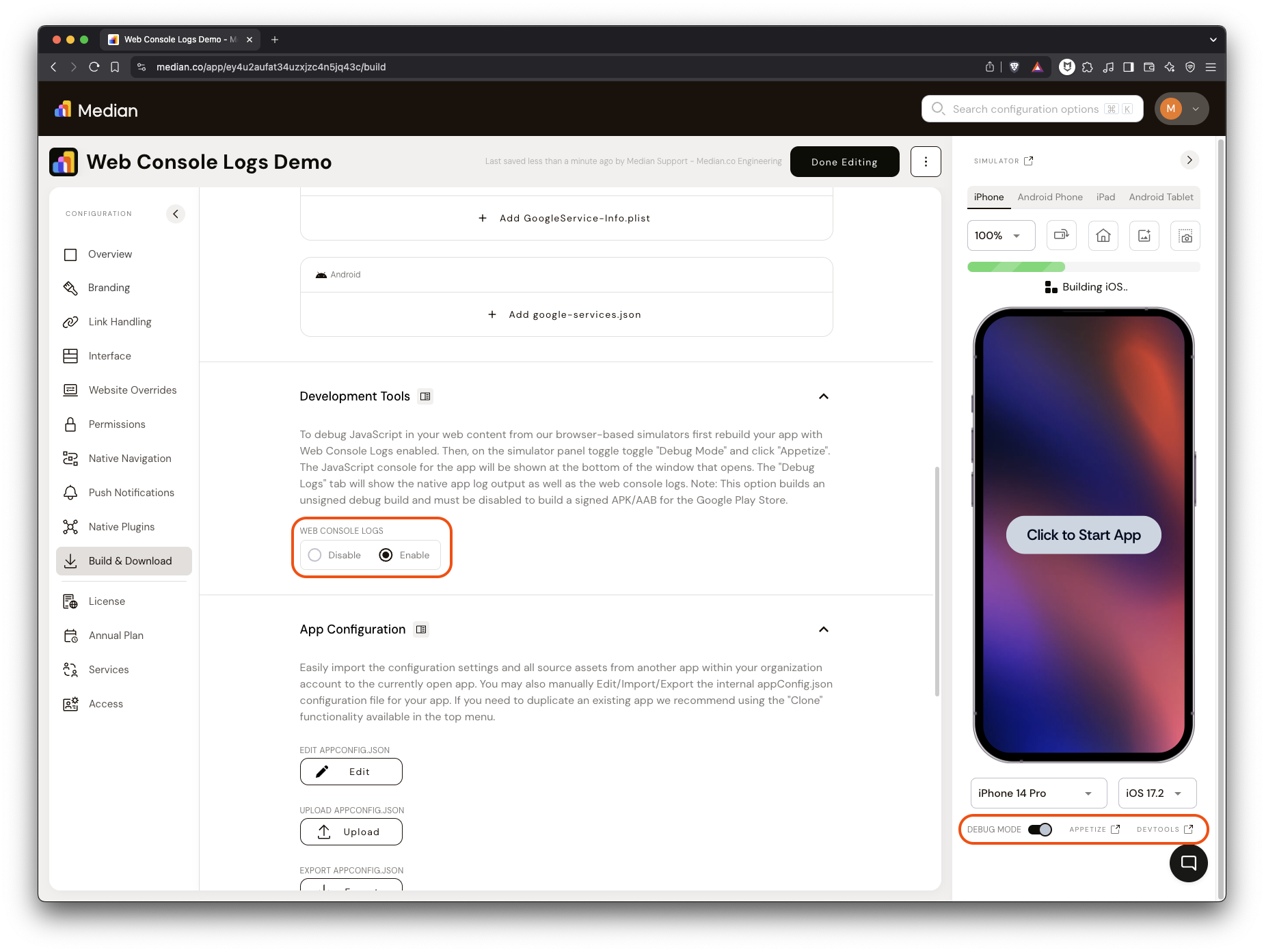 App Studio - Development Tools