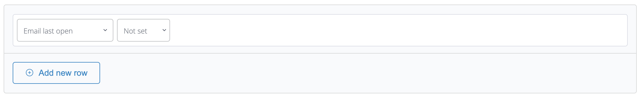 The example above shows a condition that applies to users who didn't open any emails.